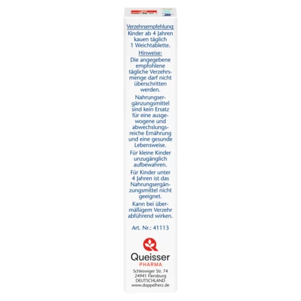 Abbildung der Produktverpackung Doppelherz aktiv Omega-3 + Vitamin D3 Kids Seitenansicht links